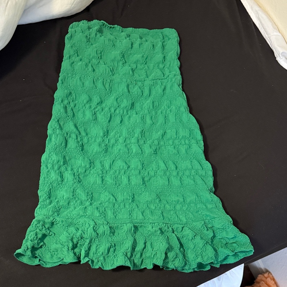 SHEIN Green Strapless Dress